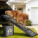 Dog Ramp for Car 63" Long & 17" Wide Portable Ramps for Large Dogs Non Slip Rug Surface Extra Wide Steps for SUV Camper Jeep and Truck Folding Pet Ramp Supports Up to 250LBS