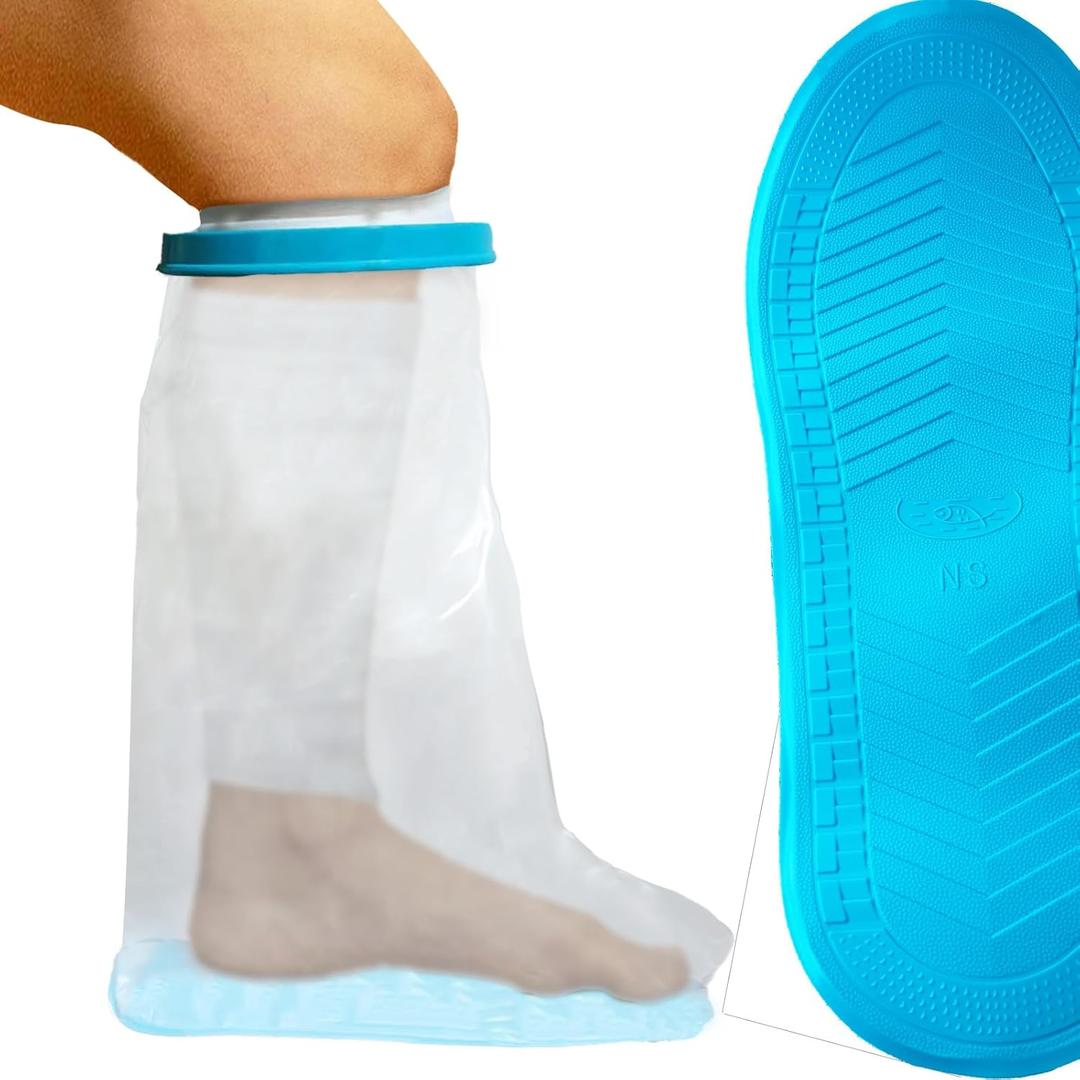 Tideshake - Non-Slip Waterproof Leg Cast Cover for Showering, Reusable Adult Short Leg Cast Protector, Cast Covers for Shower Leg, Cast Bag for Shower, Cast Cover for Showering Foot