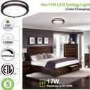 2x hykolity 10 inch Flush Mount LED Ceiling Light Fixture, 17W 1100lm, 2700K/3000K/3500K/4000K/5000K Adjustable Ceiling Lights, Oil Rubbed Bronze Saturn Dimmable Lighting for Hallway Bathroom - 2 Pack