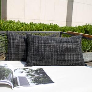 Kevin Textile Pack of 2 Decorative Outdoor Waterproof Pillow Covers Garden Cushion Sham Throw Pillowcase Shell for Patio Tent Couch 12x20 Inch Black