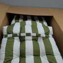Adirondack Chair Cushions Set of 2, High Back Patio Chair Cushions 48 x 19.7 x 4.7 Inch, Indoor/Outdoor Thickened Rocking Chair Cushion, Fade-Resistant & Waterproof (Green White)