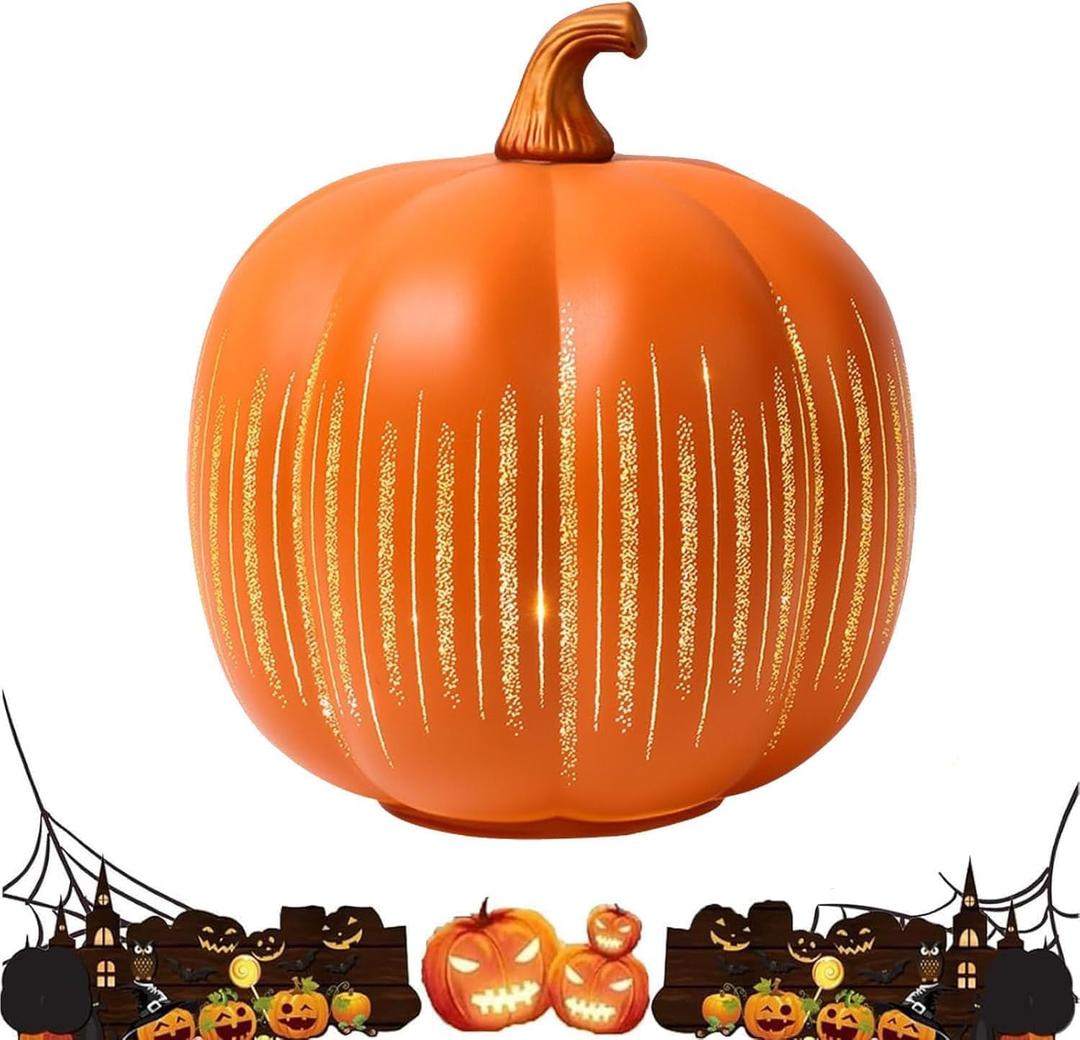 Starry Night LED Pumpkin Lights, Starry Night Pumpkins, Timer Lighted Sparkling Starry Night Glass Pumpkins, Illuminated Decorations for Home Bedroom Bathroom Hallway