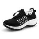 STUNAHOME Orthopedic Sneakers Size 44Breathable Women Walking Shoes Slip on Trainers Women's Comfortable Casual Ladies Athletic Shoe Thick Bottom Black/White, Size 44