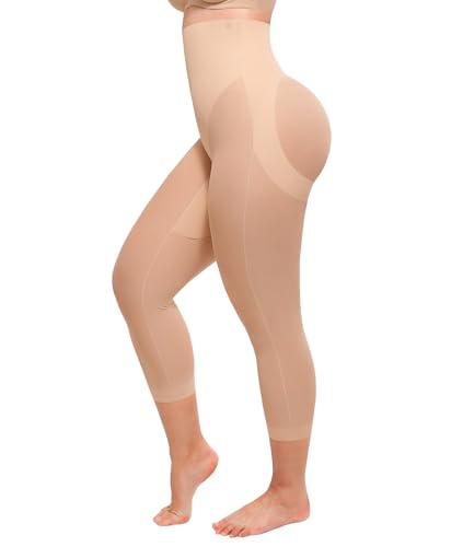 SHAPELLX Outfits for Women Tummy Control Shapewear for Women Capris Leggings Underwear Thigh Slimmer Body Shaper Butt Lifting Seamless Panties, L