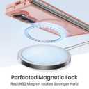 Magnetic Case for Samsung Galaxy Z fold 6 Case, Slim Translucent Matte Phone Cover with Shockproof TPU Frame & Scratch-Resistant PC Back, Strong Magnetic Ring, Chalk Pink
