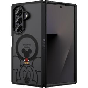 Threehundred for Samsung Galaxy Z Fold 7 Case Magnetic [Compatible with MagSafe], Cute Aesthetic Design Translucent Matte Military Grade Protection Hard Rugged Phone Case for Girls Women - Black