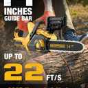 14 Inch Brushless Electric Chainsaw Cordless for Dewalt 20V Battery, Compact Chain Saw with Auto Oiler, Low Kickback, Battery Powered Chainsaw for Tree Trimming, Storm Clean-Up, Wood Cutting, Pruning