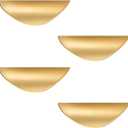 4 Pack Brushed Gold Cabinet Pulls, 1.3 inch Hole Centers Kitchen Cabinet Handles, Matte Gold Half Moon Cupboard Hardware for Kitchen Drawers, Dresser, Bathroom Vanity