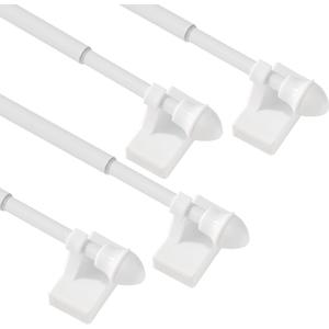4 Pack Magnetic Curtain Rod for Metal Doors Windows,16 to 28 Inch,Multi-Use Adjustable Appliance for Iron and Steel Place,1/2 Inch Diameter, Tool Free,White