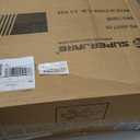 SUPERJARE Drafting Chair with Back, Adjustable Foot Rest Rolling Stool, Multi-Purpose Office Desk Chair, Thick Seat Cushion for Home Bar Kitchen Shop - Black