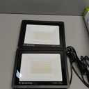 YQNLIFA 150W Outdoor LED Flood Lights with 10FT Power Cord, 18000LM 5000K White Floodlight, IP66 Waterproof Plug in Flood Light Outdoor Yard Lights for Garden, Garage, Yard, Lawn, Stadium (2 Pack)