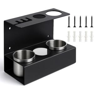 Grease Holder, Wall Mount Grease Storage Rack, Organizer for Workshop, Garage, Shop with Removable Drip Tray & Spare Cartridge Storage