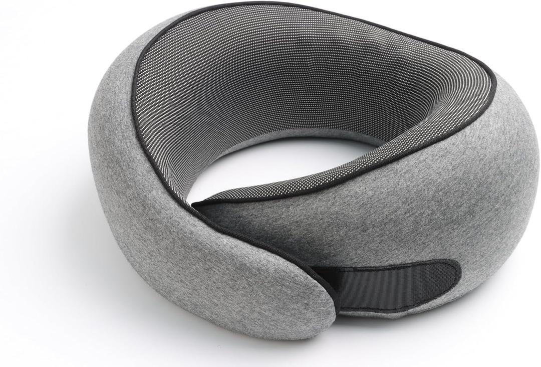 Purroch Advanced Memory Foam Neck Travel Pillow, Neck Pillow Airplane with Eye Mask & Ear Plugs, Designed for The Comfort of Travel & Office, Travel Pillow for Plane, Car, Home, Work Grey