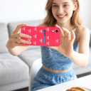 Jusy Compatible with iPhone XR Case with Card Holder, Cute Bow Design with Card Holder Phone Cover for Women Girls, Soft Silicone Protective Wallet Case - Hot Pink