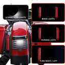 LED Rear Fender Fascia Set,Fender Extension Kit with Integrated Stop Tail Turn Signal Lights for Harley Davidson Touring Road King, Electra Glide, Road Glide, Street Glide 2014-2023 Accessories