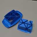 FUNBITES Crustless Sandwich Cutter for Kids Lunch (2-piece set), Uncrustable Sandwich Cutter, Bite-Size Food Cutter for Toddlers, Bento Box Accessories, BPA-FREE Dishwasher Safe, Blue Triangles 1pk