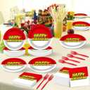 Cartoon Ball Party Tableware Set for Birthday - Cartoon Animation Themed Party Tableware, Plates and Napkins Decorations, 96pcs Video Games Themed Party Supplies for Boys Girls Baby Showers Picnics