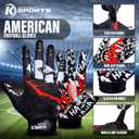 Youth Football Gloves Sticky Silicone Grip Tacky Wide Receiver Football Gloves (Adult X-Large, Black JKR)
