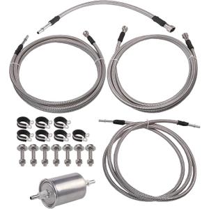 Stainless Braided Fuel Lines Kit Compatible with 1999-2003 Chevy Silverado 1500/2500/2500 HD/3500 GMC Sierra 1500/2500/2500 HD/3500 Replace 819-840 15043857 15765803