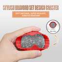 Bling Car Cup Holder Coaster,Non-Slip Sparkly Crystal Rhinestone Car Cup Holder Coasters,Non-Slip Durable Car Coasters,Universal Car Cup Holder Insert(Red Whole Rhinestone, 4 Pack)