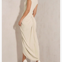 Floerns Women's Elegant Long Dress Asymmetrical Off Shoulder Ruched Slit Bodycon Cocktail Dresses M