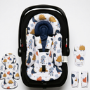 Infant Car Seat Insert, Enlarged Head Support For Baby Carseat, Reversible Newborn Insert With 3 Strap Covers, 2-in-1 Baby Car Seat Cushion for Stroller, Swing, Bouncer, Rocker, Pack of 2