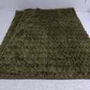 EXQ Home Fleece Throw Blanket for Couch or Bed - 3D Imitation Turtle Shell Jacquard Decorative Blankets - Cozy Soft Fuzzy Flannel Blanket Suitable for All Seasons(50"60",Dark Green)