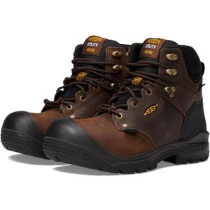 KEEN Utility Men's Independence 6” Composite Toe Waterproof 400G Insulated Work Boots, Dark Earth/ Black, 12 Wide