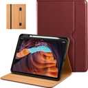 DTTO for iPad (A16) 11th Generation Case 11 Inch 2025, iPad 10th Generation Case 10.9 Inch 2022, Premium Leather Business Folio Stand Cover with Pencil Holder - Auto Wake/Sleep, Burgundy Red