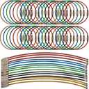 100PCS Keychain, 5.9 Inches Stainless Steel Wire Ring 1.5mm Cable Loop Rings for Hanging Luggage Tag, Keys and ID Tag Keepers - Multicolor