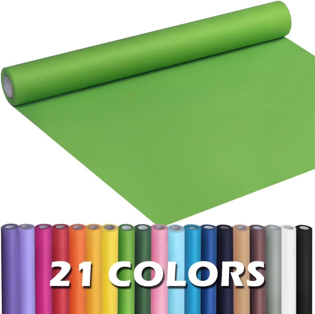 PerkHomy Medium Green Kraft Paper Roll 17.5" x 960" (80') for Gift Wrapping Bouquet Flower Art Painting Craft Writing Packaging Shipping 80GSM 55LB (Medium Green, 17.5" x 80')