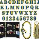 72 Pcs Glitter 2026 Graduation Letters Numbers Cardstock Shiny Crafts Alphabet with Adhesive Dots for Graduation Trifold Photo Board Grad Leis Homecoming Mums DIY Supplies(Blue Gold)