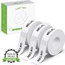 NELKO Genuine P21 Label Maker Tape, Adapted Label Print Paper, 14x40mm (0.55"x1.57"), Standard Laminated Office Labeling Tape Replacement, Multipurpose of P21, 180 Labels/Roll, 3-Roll, White