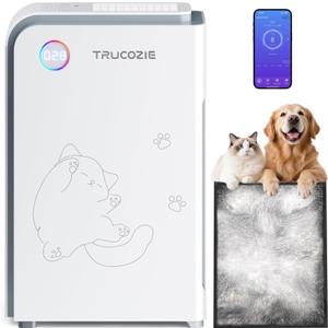 Trucozie Large Pet Air Purifier for Home up to 3000 Ft², Absorbs Floating Cat and Dog Hair, Smart WiFi, 3-in-1 Filter with Anion, Activated Carbon & HEPA for Pet Allergies, Smoke, Dust, White