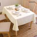 Encasa XO Dining Table Cover | 56"x120" Cotton Canvas Rectangular Tablecloth | Machine Washable, Natural Table Cloth for Indoor & Outdoor Dining, Durable, Easy-Care | Suitable for Any Occasion