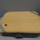 Mayjoy Bamboo Lap Desk with Storage, Cover Removable Lap Desk for Lap, Computer Laptop Stand on Lap, Work on Bed or Couch, Write or Draw on Your Lap (Black Wave)