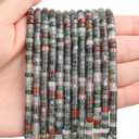 BONNY BOXX 150PCs Natural African Bloodstone Spacer Beads, Loose Semi Precious Flat Round Gemstone Heishi Disc Stone Beads for Beading Jewelry Making 4mm*2mm