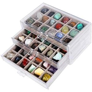 Acrylic Rock Collection Display Case Rock Collection Box for Kids Display Cases for Collectibles Crystal Display Case Holder Shadow Boxes Display Cases Display Cabinet Fossil Display Box