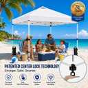 10x10 Pop Up Canopy Tent, Waterproof UV Blocking Heavy Duty Steel Frame with Wheeled Bag & Sandbags, One-Person Setup, Ideal for Outdoor Beach, Party, Camping, Backyard, Tailgate Events (White)