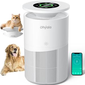 Air Purifier for Home Large Room up to 3620Ft, H13 True HEPA Air Purifiers for Home Pet Hair Dander Odor Pollen, Air Cleaner with Smart WiFi, 360 Air Intake, Auto Mode, Pet Lock, 22dB Quiet