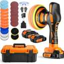 8-Speed Cordless Car Buffer Polisher Kit | Long Runtime | 28 PCS Complete Kit | Hard Carrying Case | For Waxing Polishing Scratch Removal | Ideal for Car RV Boat Gift Giving