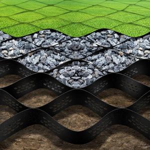 9.8x32.8ft 321 sq ft Gravel Ground Grid -2 Inch Thick Geo Grid Driveway Stabilization Grids - Driveway Grid System for Garden Landscaping Parking Lots Slope Driveways Slope