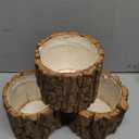 3 Pcs Wooden Vase for Centerpieces Woodland Table Decor Wooden Flower Vase Rustic Bark Stump Buckets Vintage Wood Planter Pots for Garden Party Wedding Window Home Farmhouse (Large)