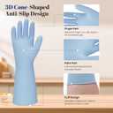 Rubber Kitchen Dishwashing Gloves - 4 Pairs Reusable Household Cleaning Gloves, Flexible and Durable & Non-slip Cleaning Gloves, Great for Kitchen, Bathroom, Laundry (Pink+Green+Blue+Grey), Large