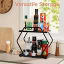 Metal Perfume Organizer for Dresser, 2 Tier Black Bathroom Counter Organizer, Large Capacity Makeup Organizers for Vanity Bathroom, Bedroom, Skincare Cosmetic Display Tray Rack Holder