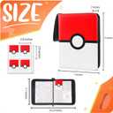 Card Binder 4 Pocket, Trading Card Holder Fits 400 Cards With 50 Removable Sleeves, Portable Collection Card Ablum, Game Card Case book With Zipper for Gift, Red