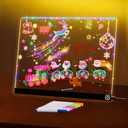 LED Note Board with Colors, 11.8"X9.4" Led Drawing Board Acrylic Dry Erase Board with Light 7 Colors Message Writing Board Night Light with 7 Markers for Home/Office/Christmas Decor, Missing Pieces