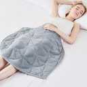 Weighted Lap Blanket 5 lbs for Adults, Luxury Soft Small Weighted Blanket, Compact Portable Weighted Lap Pad for Relaxation, Sleeping, Travel, All-Season Use, Light Grey, 30" x 40"