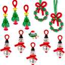 NESTRE Christmas Crafts for Kids - 40 Sets Christmas Beaded Ornament Kits Including 10Pcs Snowman 5 Styles 2 for Each Style,22Pcs Wreath,8Pcs Xmas Tree,for Xmas Holiday Party Tree DIY Decorations