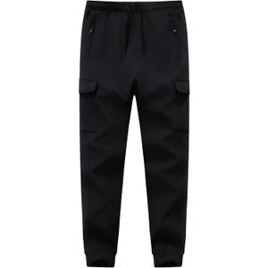 WaltZon Boys Girls Snow Pants Waterproof Fleece Lined Ski Pants Kids Insulated Winter Hiking Pants Outdoor Softshell with Zipper Pockets(3801SnowBlack16)